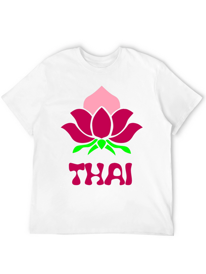 Thai Lotus Graphic T-Shirt - Black