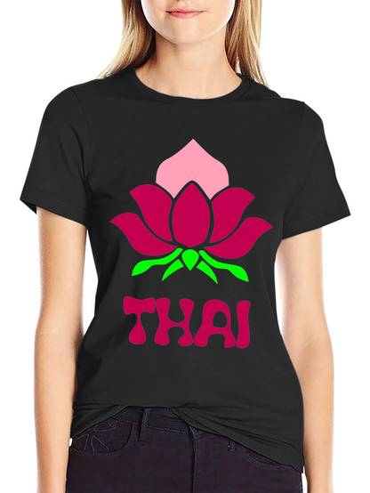 Thai Lotus Graphic T-Shirt - Black