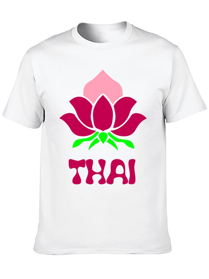 Thai Lotus Graphic T-Shirt - Black