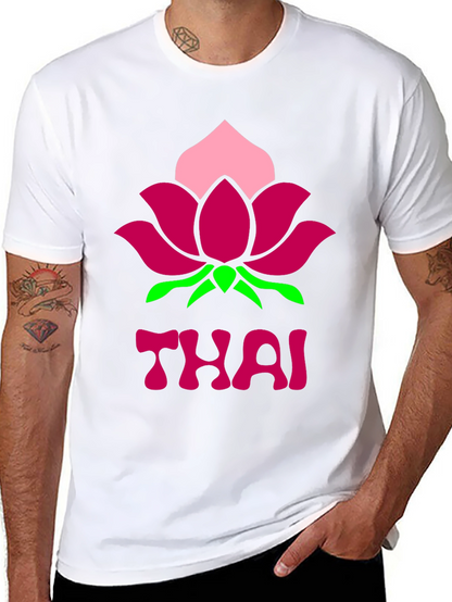 Thai Lotus Graphic T-Shirt - Black