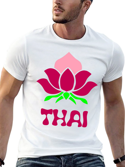 Thai Lotus Graphic T-Shirt - Black
