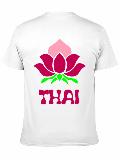 Thai Lotus Graphic T-Shirt - Black