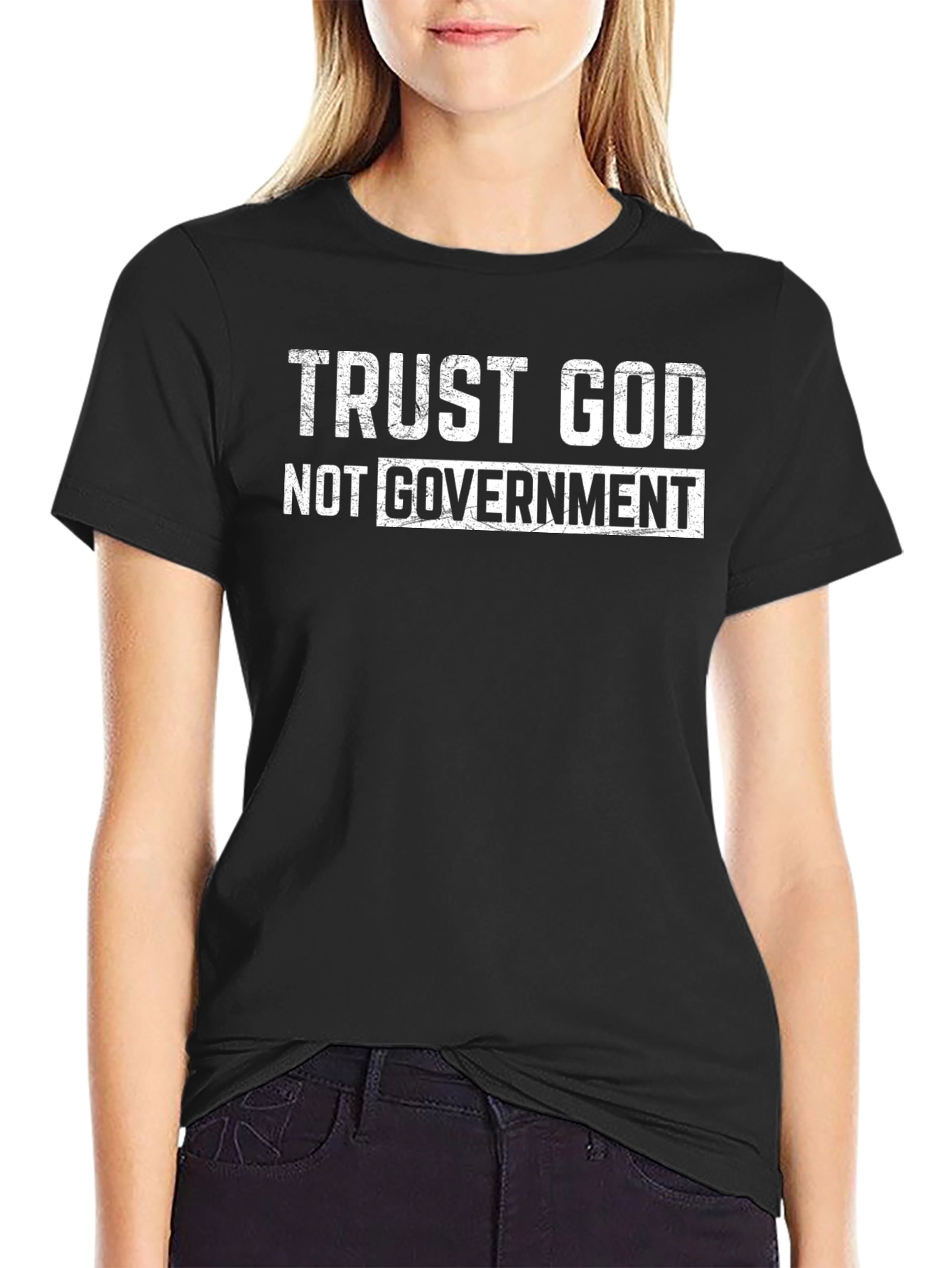 Trust God Not Government Black T-Shirt