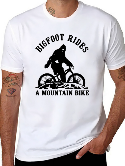 Bigfoot Rides a Mountain Bike Graphic Tee