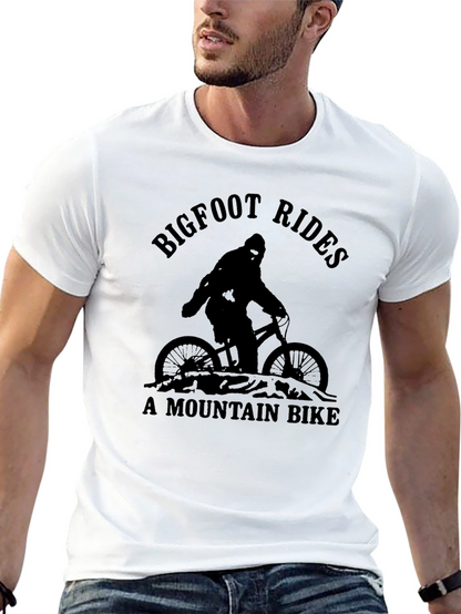 Bigfoot Rides a Mountain Bike Graphic Tee
