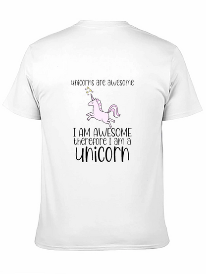 Unicorns Are Awesome Black Graphic T-Shirt