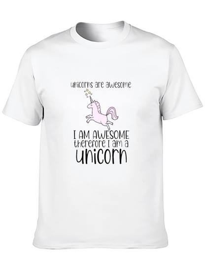 Unicorns Are Awesome Black Graphic T-Shirt