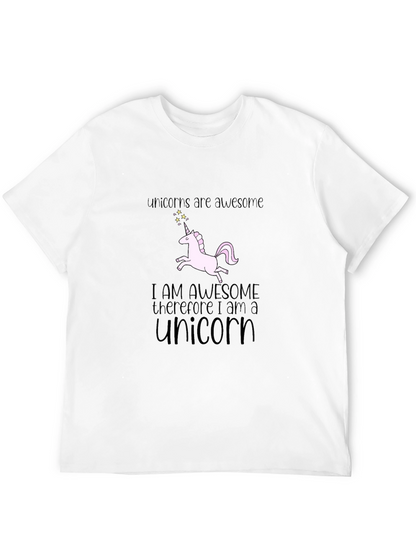Unicorns Are Awesome Black Graphic T-Shirt