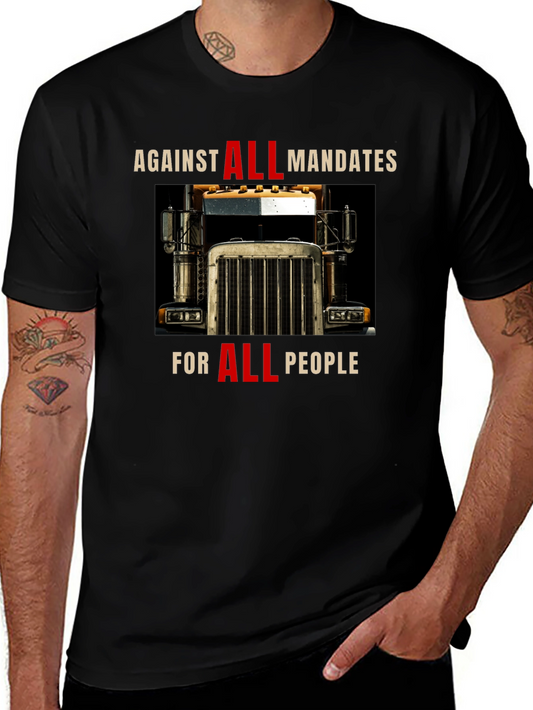 Against All Mandates Trucker T-Shirt - Freedom for All