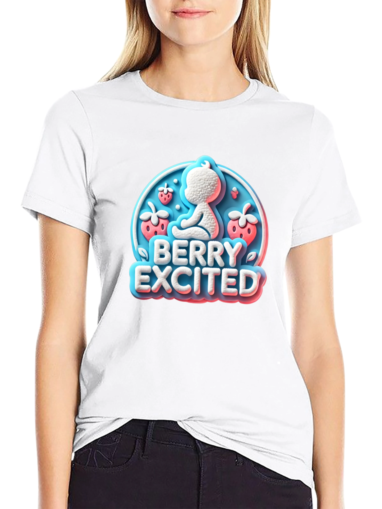 Berry Excited Baby Graphic Tee - Cute Unisex Shirt