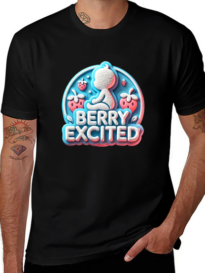 Berry Excited Baby Graphic Tee - Cute Unisex Shirt