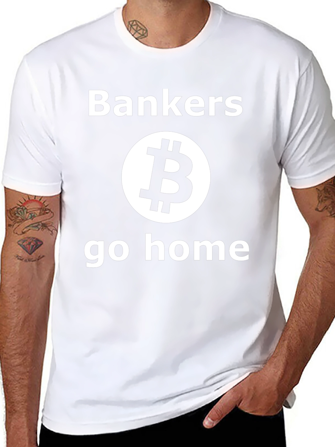 Bankers Go Home Bitcoin Black T-Shirt