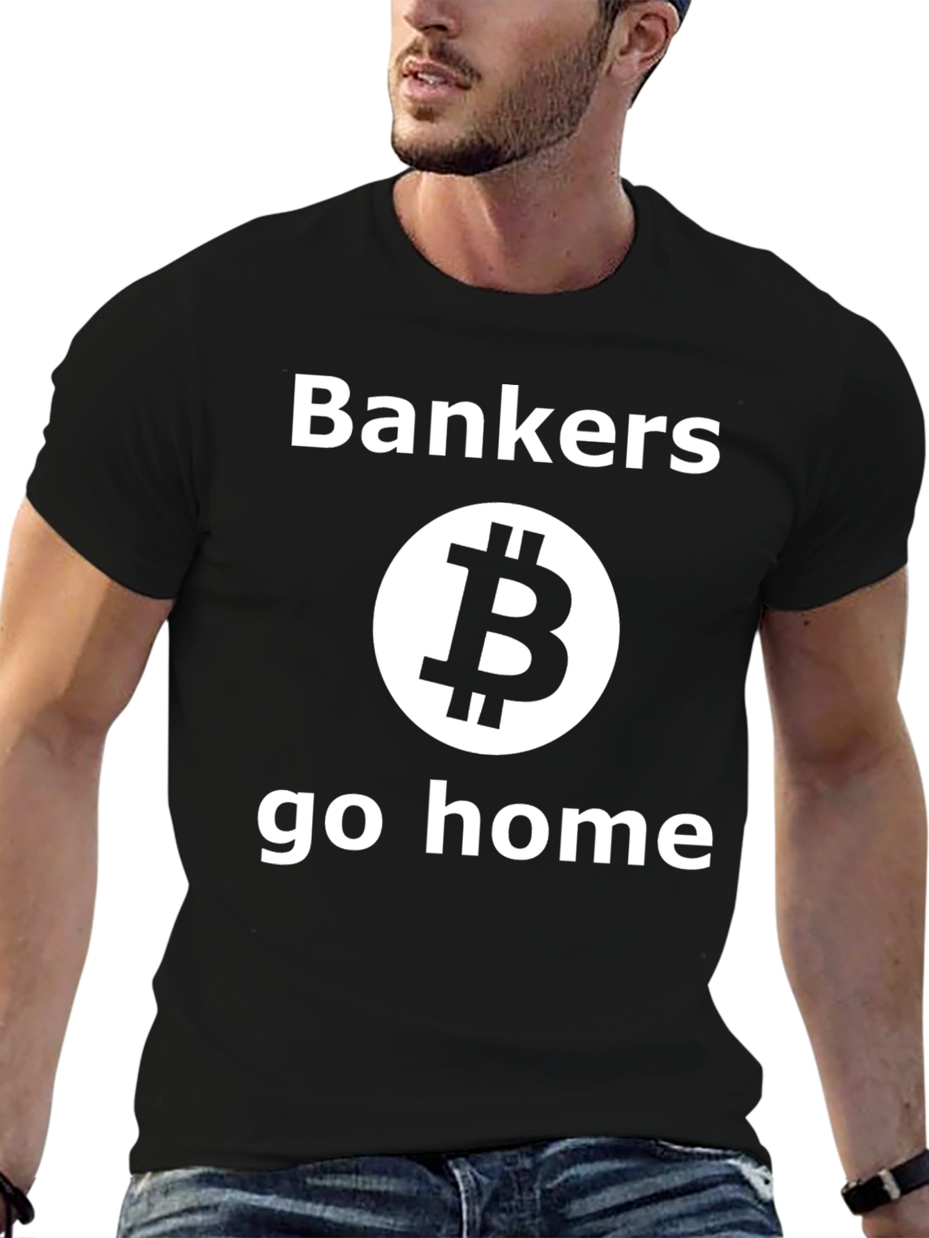 Bankers Go Home Bitcoin Black T-Shirt
