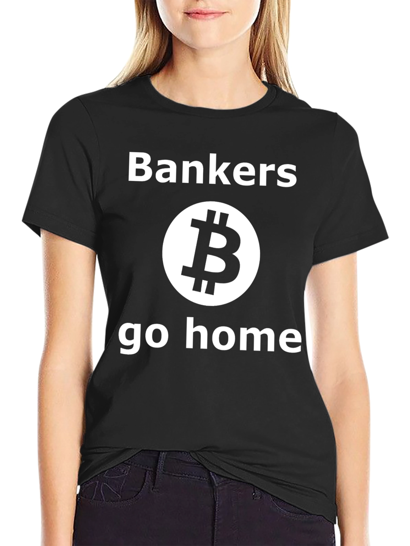 Bankers Go Home Bitcoin Black T-Shirt