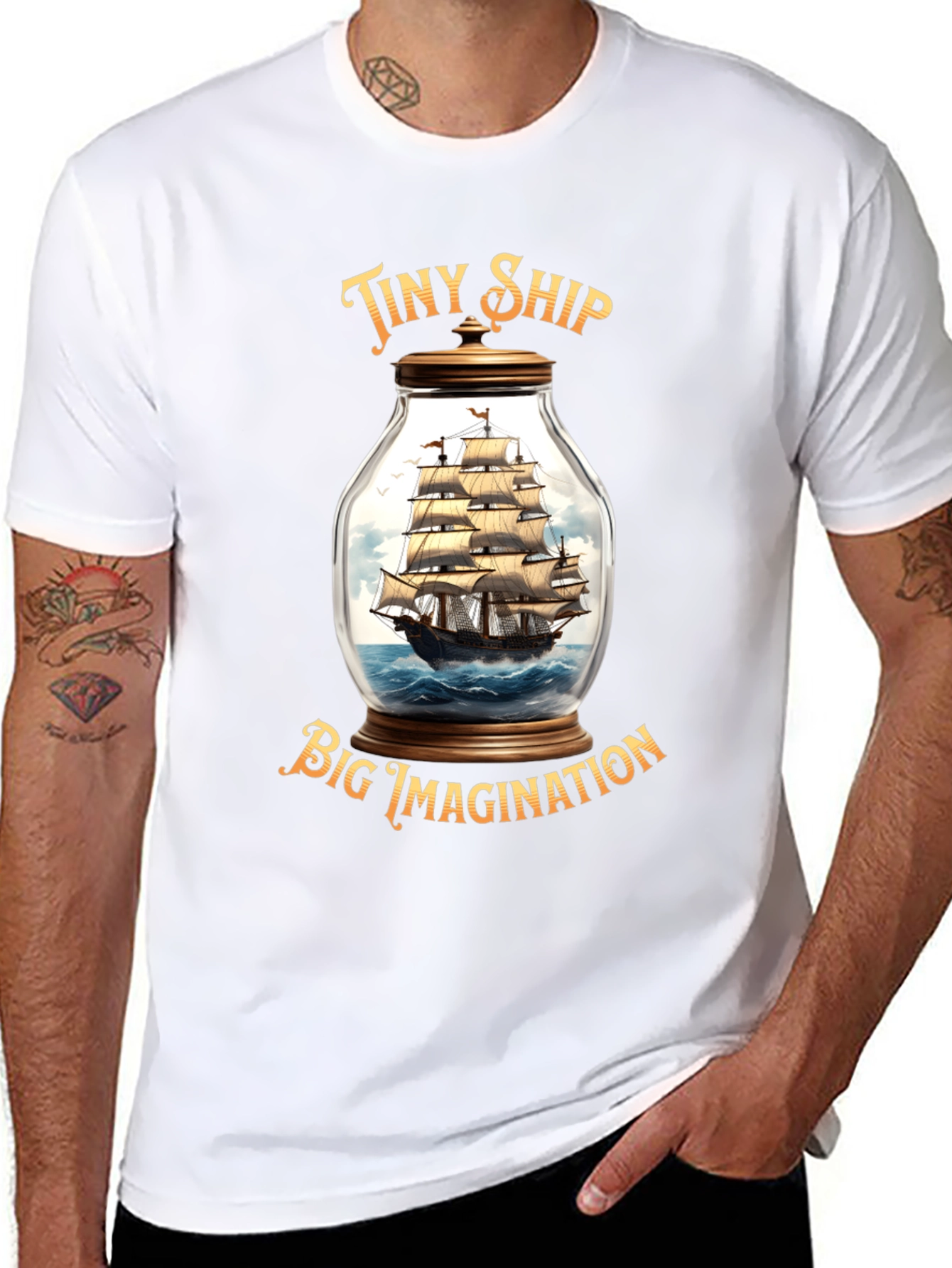 Tiny Ship Big Imagination Graphic T-Shirt
