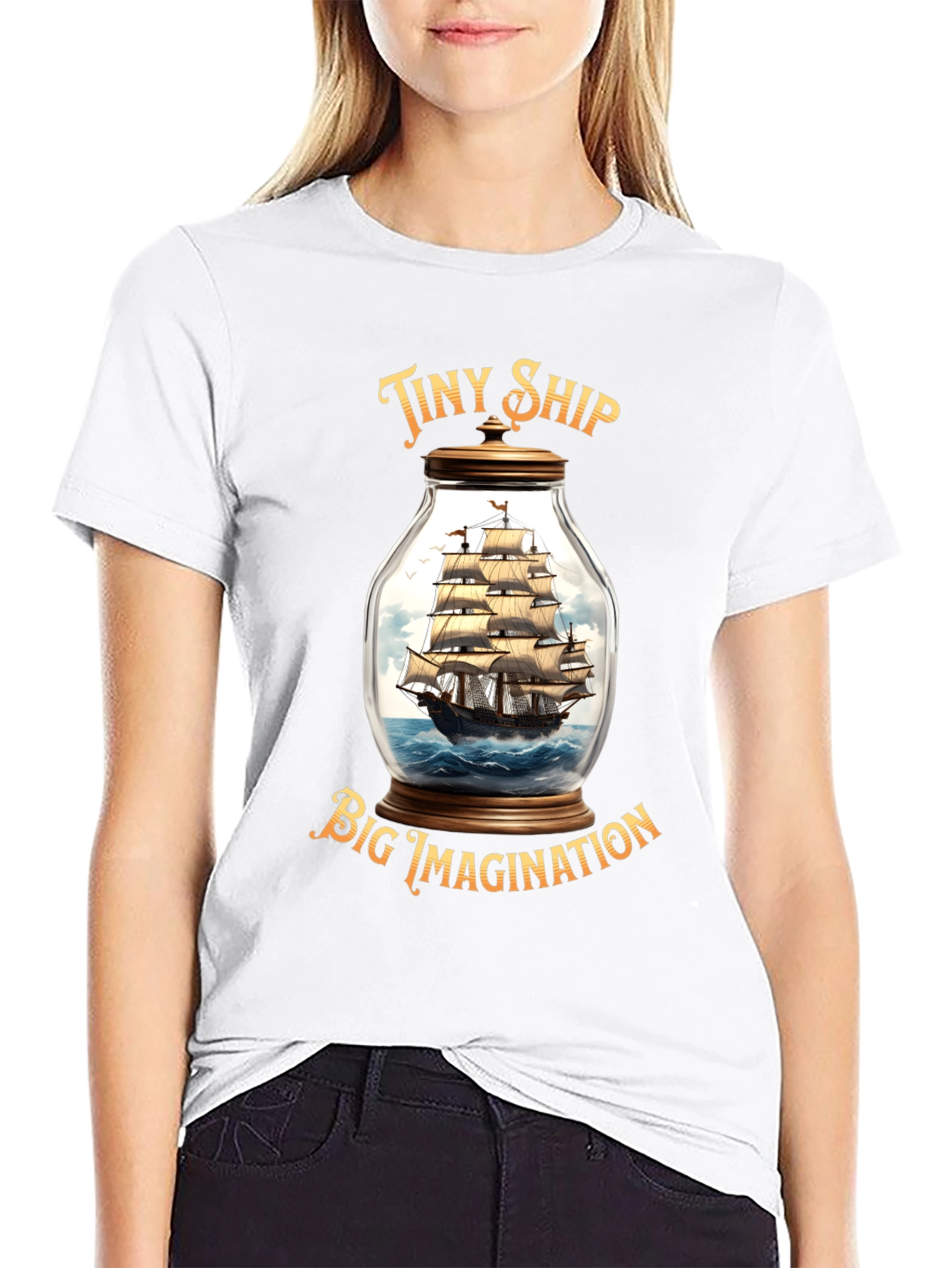 Tiny Ship Big Imagination Graphic T-Shirt