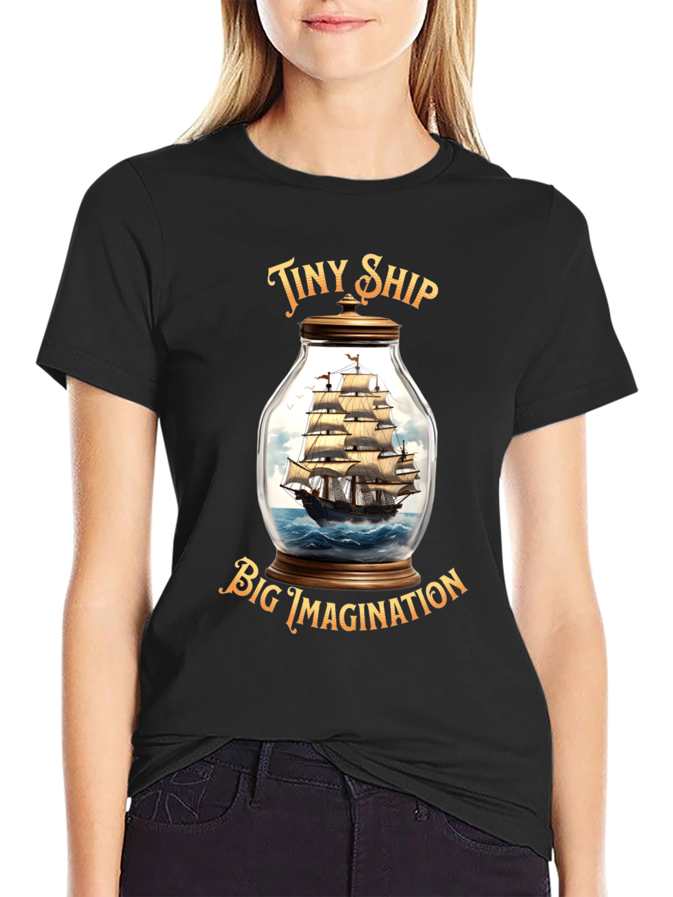 Tiny Ship Big Imagination Graphic T-Shirt