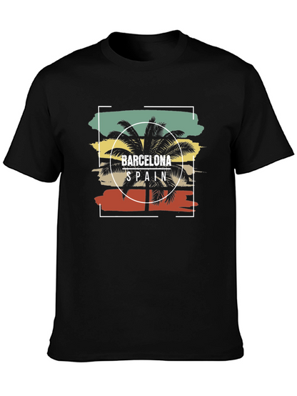 Barcelona Spain Palm Tree Graphic Tee