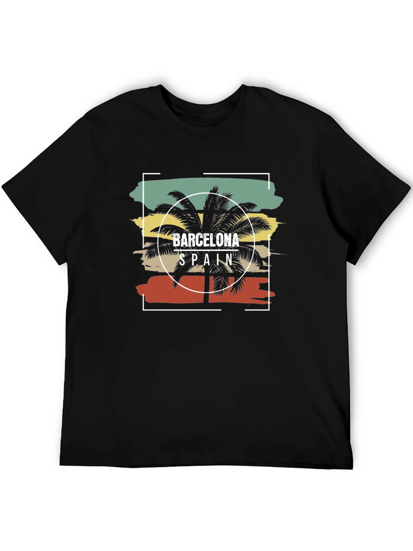 Barcelona Spain Palm Tree Graphic Tee