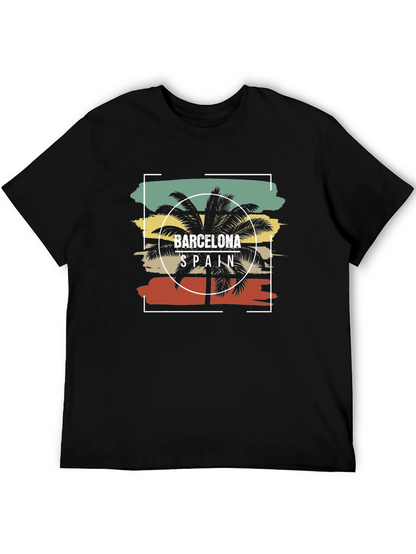 Barcelona Spain Palm Tree Graphic Tee