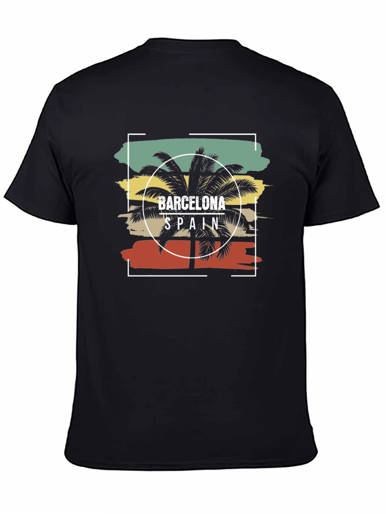 Barcelona Spain Palm Tree Graphic Tee