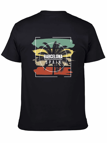 Barcelona Spain Palm Tree Graphic Tee