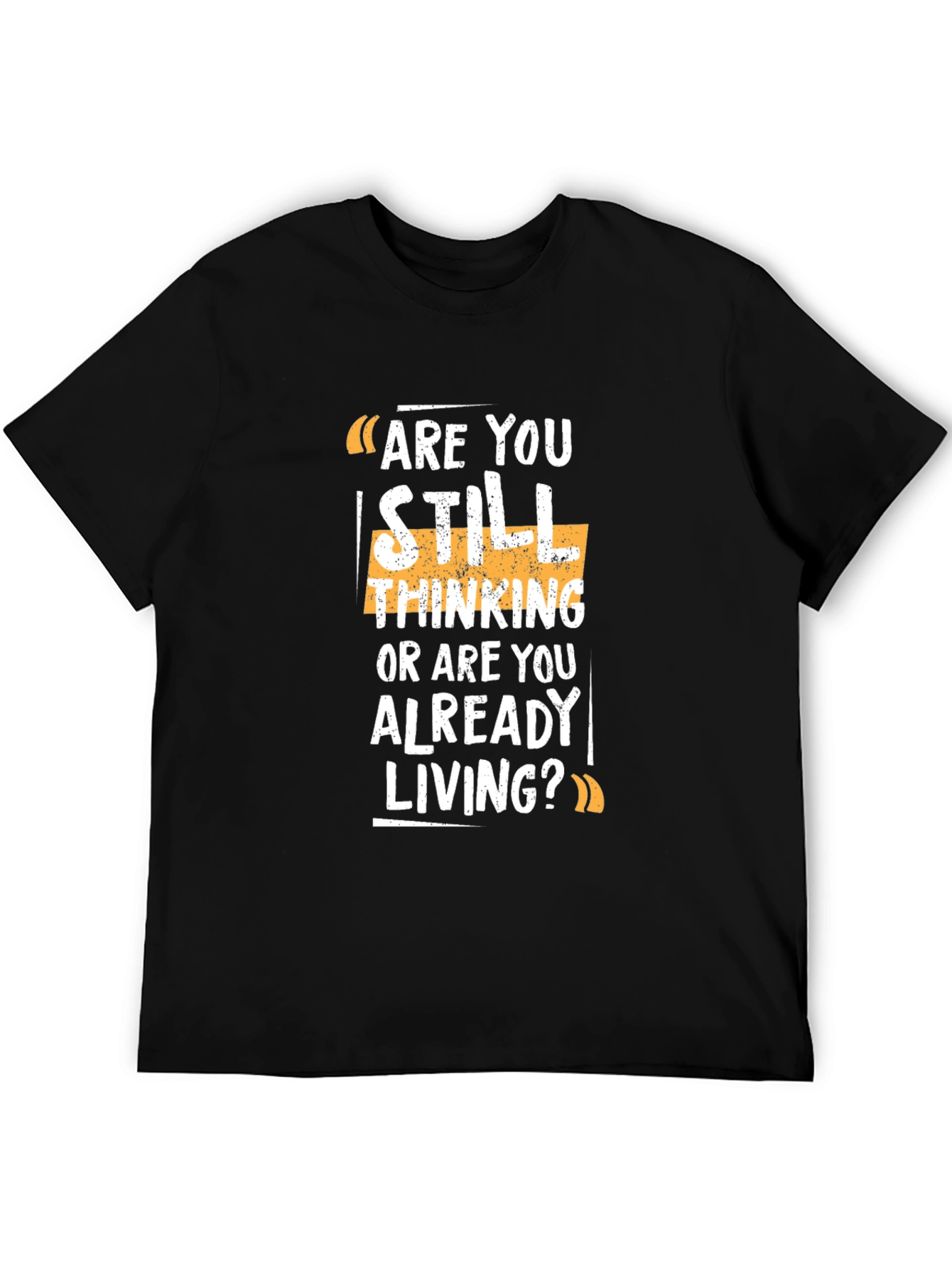 Are You Living? Graphic Print Black T-Shirt