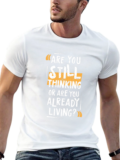 Are You Living? Graphic Print Black T-Shirt