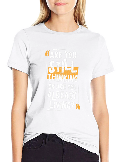 Are You Living? Graphic Print Black T-Shirt