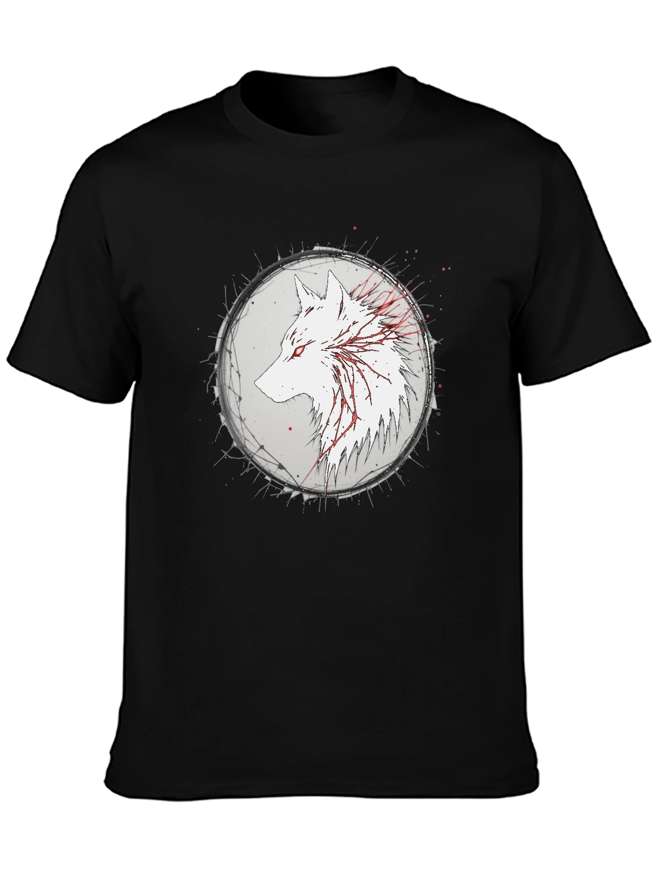 Wolf Graphic Print Black T-Shirt