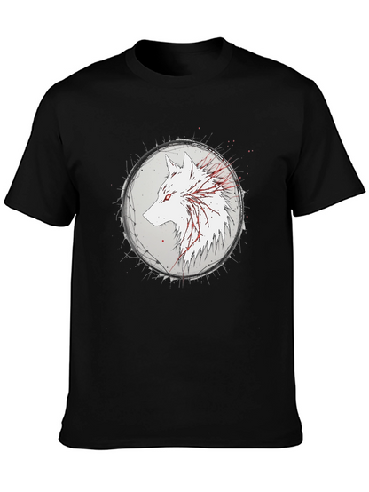 Wolf Graphic Print Black T-Shirt
