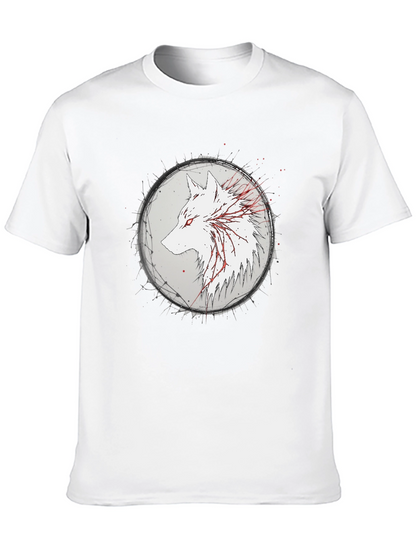 Wolf Graphic Print Black T-Shirt