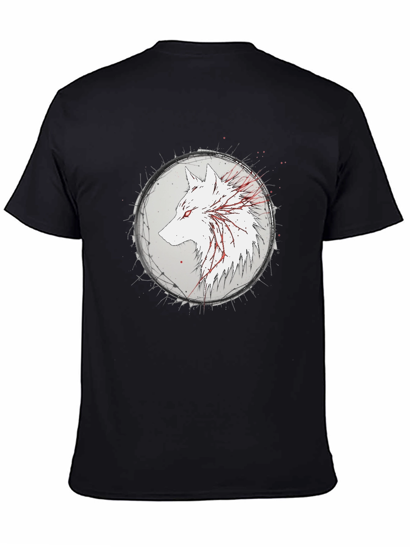 Wolf Graphic Print Black T-Shirt