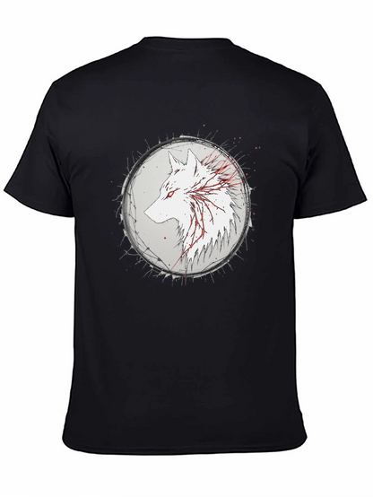 Wolf Graphic Print Black T-Shirt