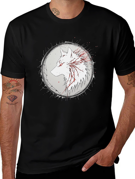 Wolf Graphic Print Black T-Shirt