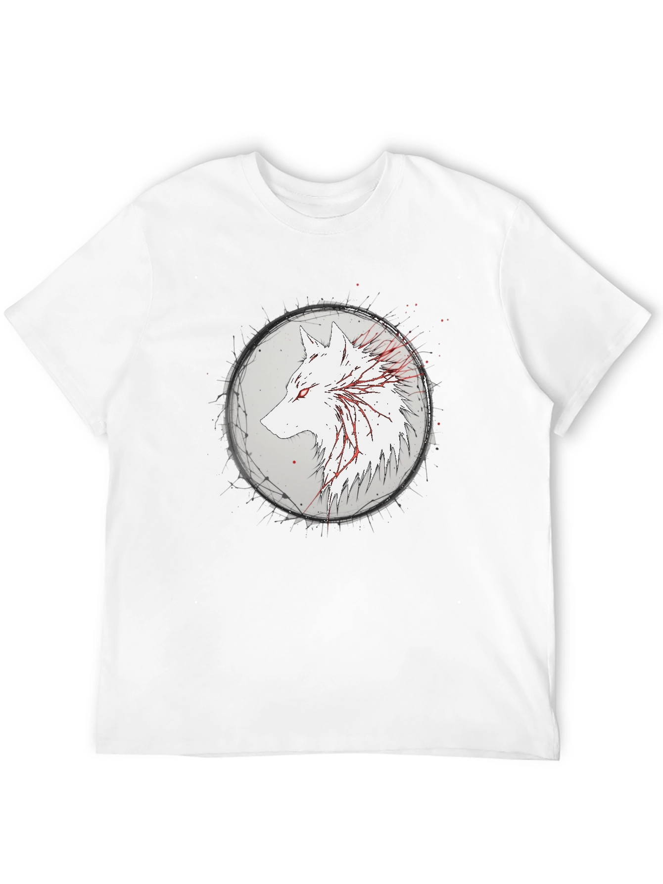 Wolf Graphic Print Black T-Shirt