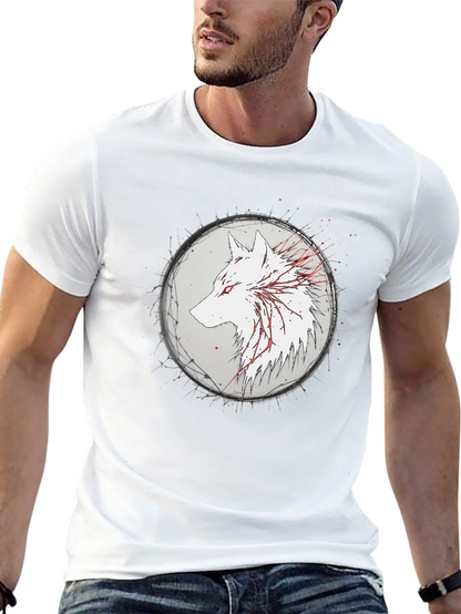 Wolf Graphic Print Black T-Shirt