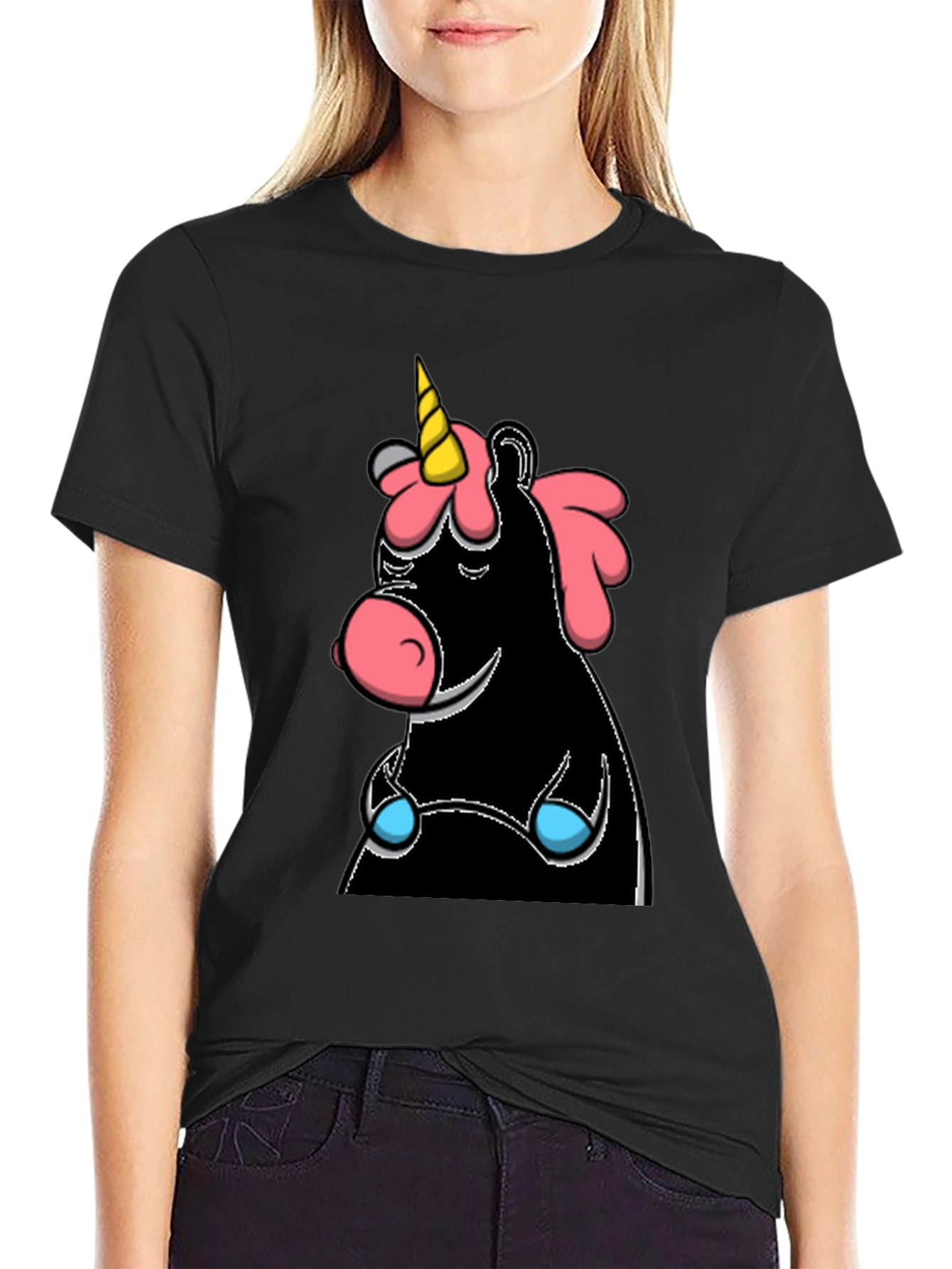 Unicorn Graphic T-Shirt - Black