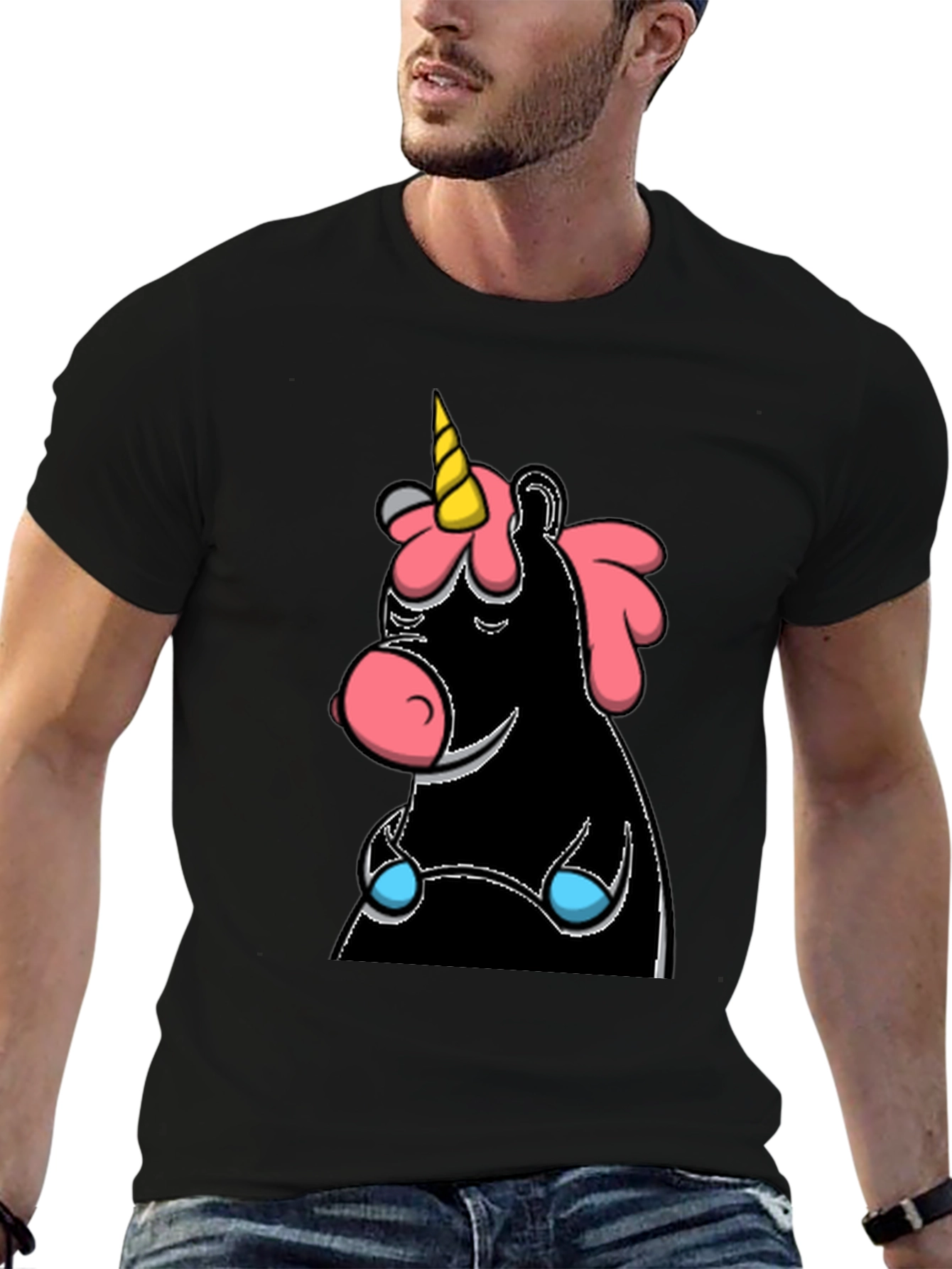 Unicorn Graphic T-Shirt - Black