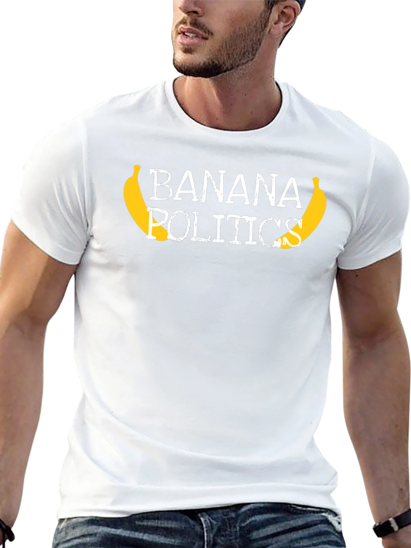 Banana Politics Graphic Tee - Unisex Black T-Shirt