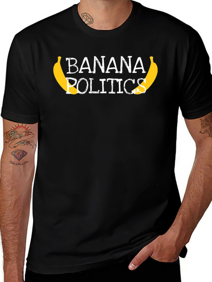 Banana Politics Graphic Tee - Unisex Black T-Shirt