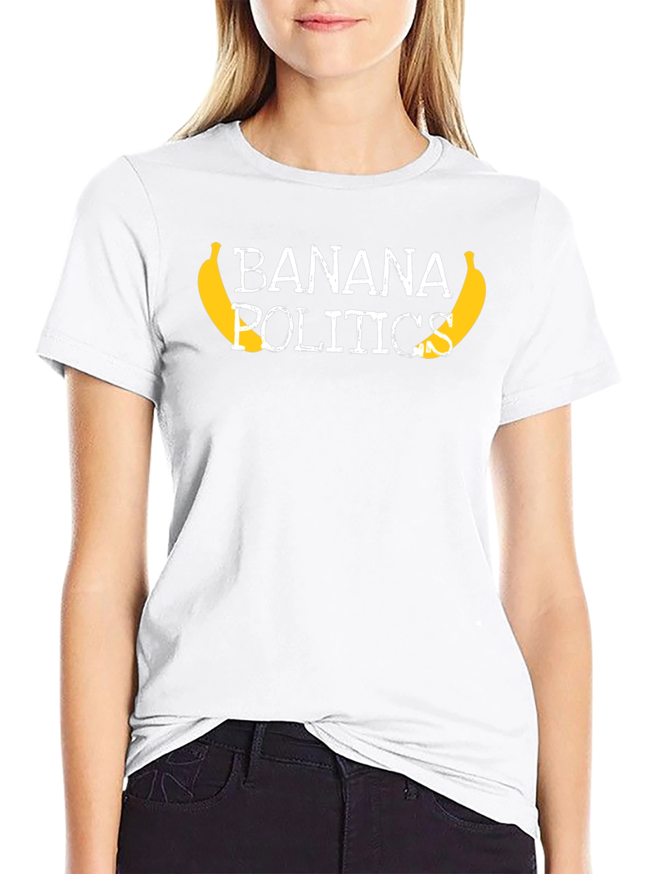 Banana Politics Graphic Tee - Unisex Black T-Shirt