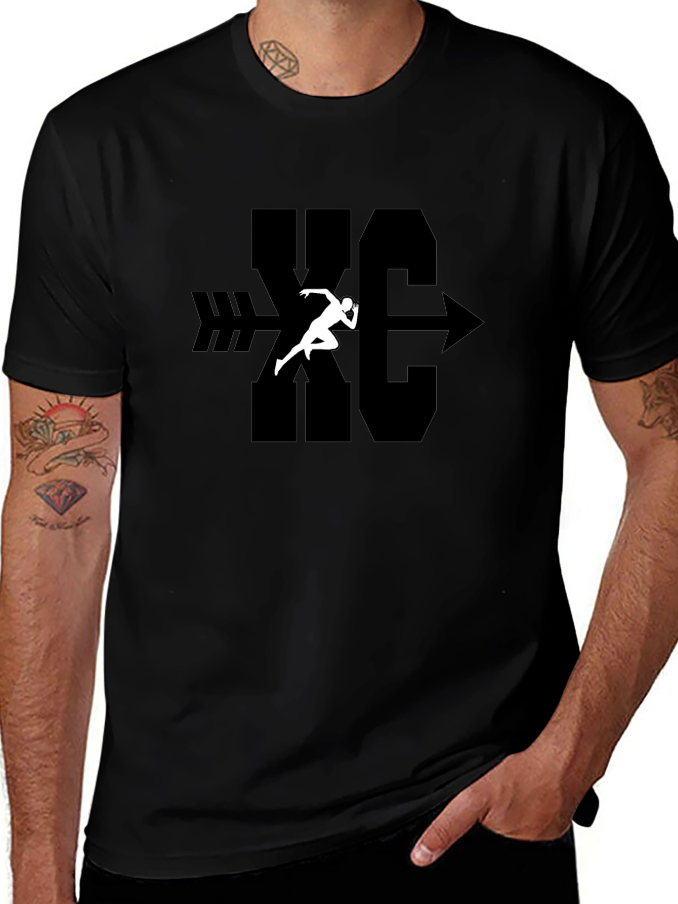 XC Cross Country Runner Arrow Graphic T-Shirt