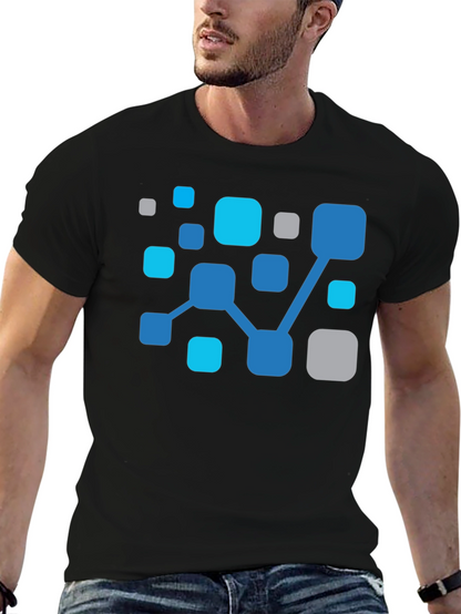 Abstract Network Black T-Shirt