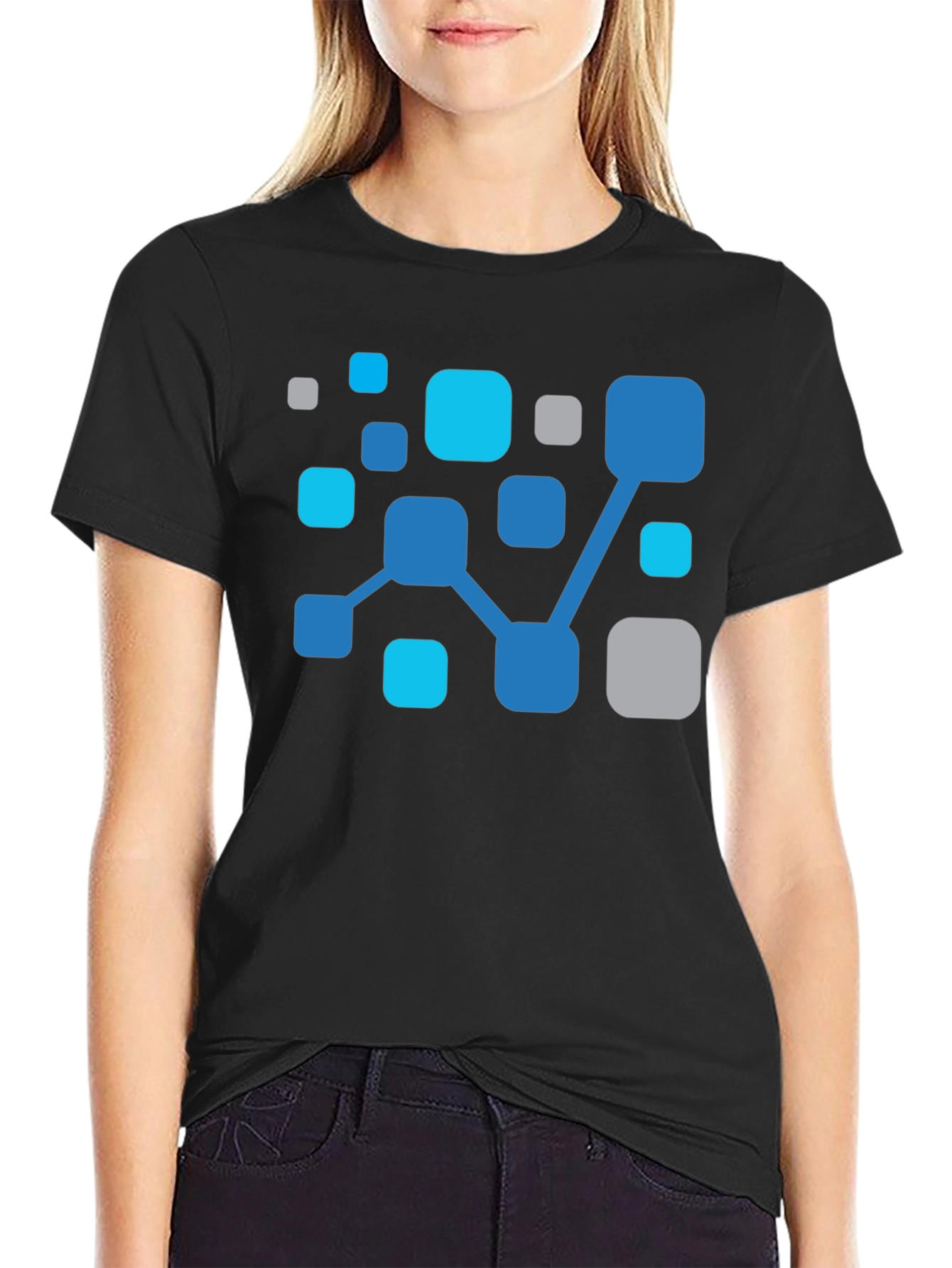 Abstract Network Black T-Shirt