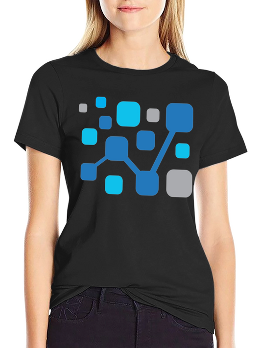 Abstract Network Black T-Shirt