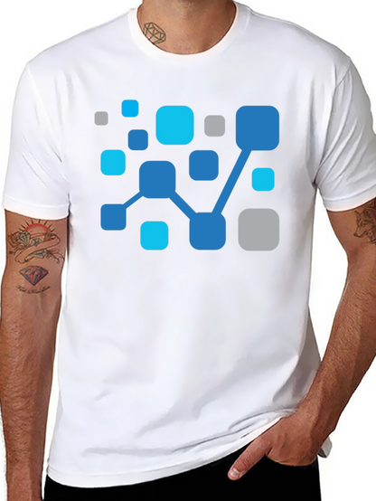 Abstract Network Black T-Shirt