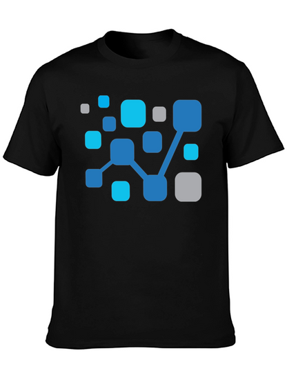 Abstract Network Black T-Shirt