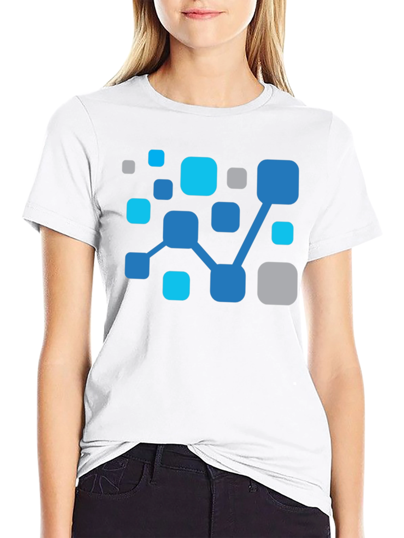 Abstract Network Black T-Shirt