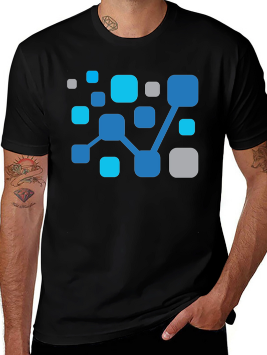 Abstract Network Black T-Shirt